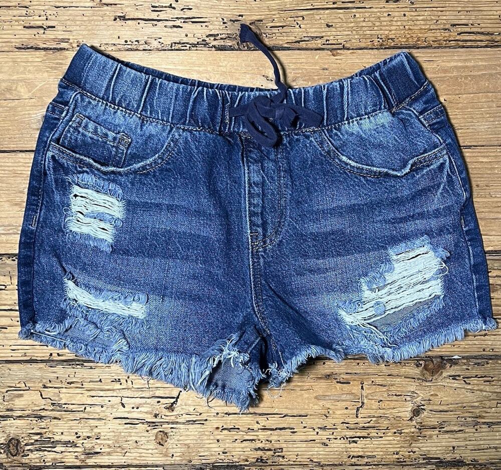 YMI Jeans Dream Size Small Elastic Waist Shorts Ripped Distressed Medium Wash
